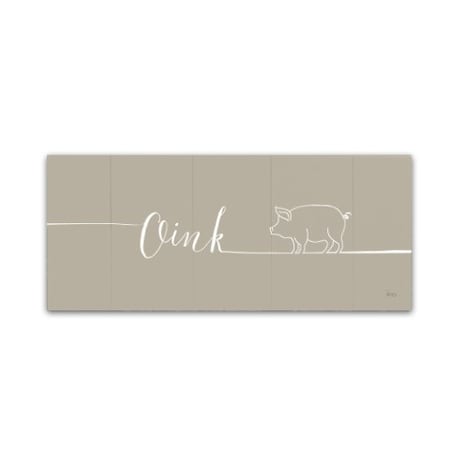 Underlined Farm I Greige by Veronique Charron, 8x19-Inch Canvas Wall Art